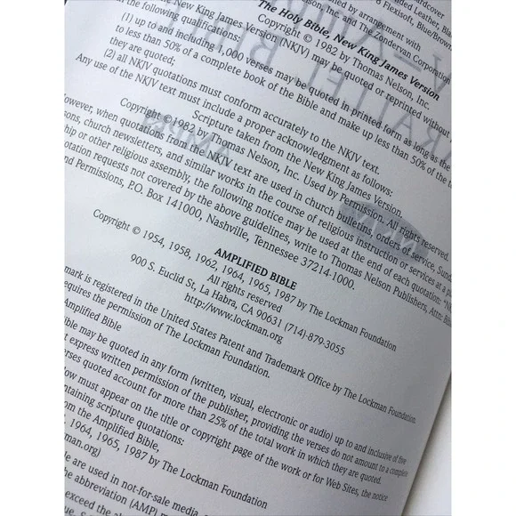 NKJV & Classic Amplified 1987 AMPC Parallel Bible - Black Bonded Leather - Picture 4 of 8